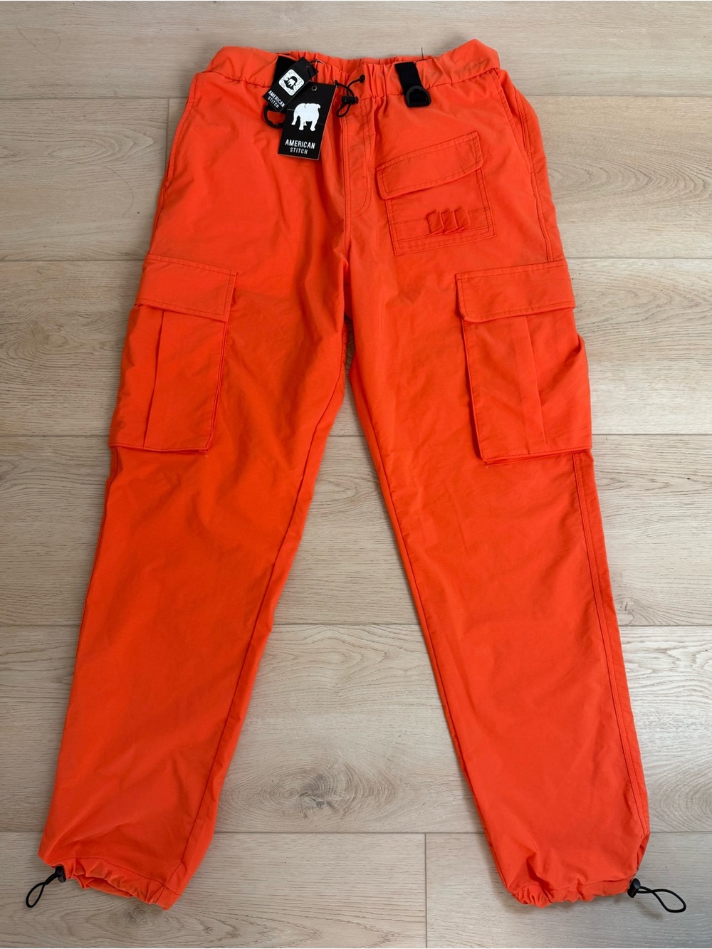 NWT American Stitch Orange Cargo Jogger Pants for Men XL Streetwear Y2K